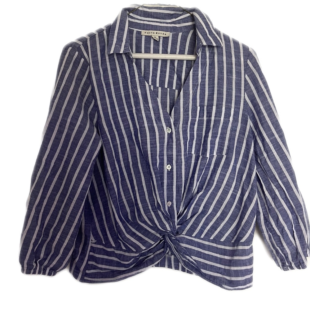 Striped Blue & White Top